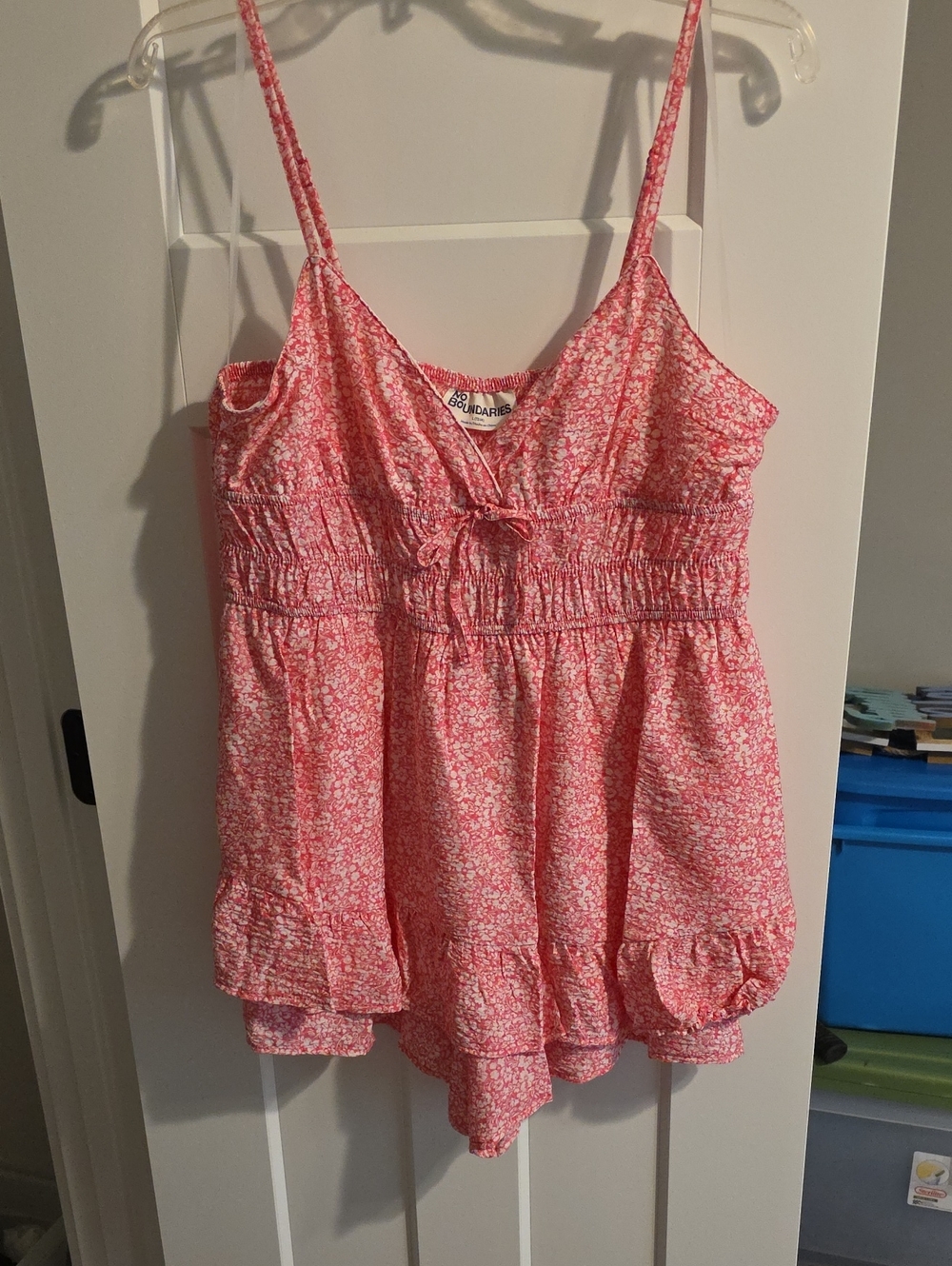 Pink Floral Smocked Romper Size Large